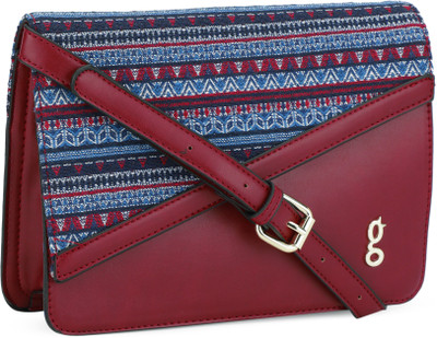 

Global Desi Women Casual Maroon PU Sling Bag