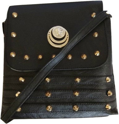 

GiftingTree Girls Casual Black PU Sling Bag