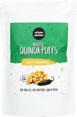 

Urban Platter Roasted Quinoa Puffs, Zesty Jalapeno,[Zero Trans Fat, Zero Cholesterol, High in Protein](100 g)