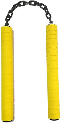 

PMG Foam Nunchaku, Yellow color Handle 10” With 9” Black Metal Chain,1 Piece (Martial Arts weapon & equipment nanchaku) Gymnastic Stick - 10 inch(Yellow)