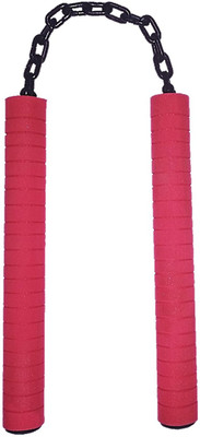 

PMG Foam Nunchaku, Red color Handle 10” With 9” Black Metal Chain,1 Piece (Martial Arts weapon & equipment nanchaku) Gymnastic Stick - 10 inch(Red)