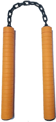 

PMG Foam Nunchaku, Orange color Handle 10” With 9” Black Metal Chain,1 Piece (Martial Arts weapon & equipment nanchaku) Gymnastic Stick - 10 inch(Orange)