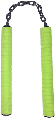 

PMG Foam Nunchaku, Green color Handle 10” With 9” Black Metal Chain,1 Piece (Martial Arts weapon & equipment nanchaku) Gymnastic Stick - 10 inch(Green)