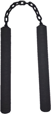 

PMG Foam Nunchaku, Black color Handle 10” With 9” Black Metal Chain,1 Piece (Martial Arts weapon & equipment nanchaku) Gymnastic Stick - 10 inch(Black)