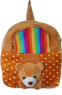 

Global Choice Teddy Polka Soft Toy School Bag for Kids - 14 inch(Brown)