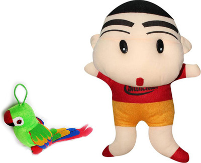 

theperfectbazaar.com Super Character Shin Chan(38 cm) and Parrot (17 cm) Soft toy Combo Kids Favourite Medium Size fo Gift And Play Soft Toy - 27 cm(Red, Green), Green;red