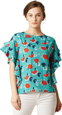 Miss Chase Casual Half Sleeve Printed Women Multicolor Top