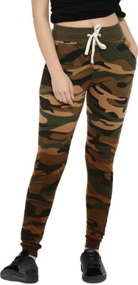 CAMPUS SUTRA Printed Women Green Track Pants