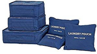 

ShopAis Travel Laudary Bag Pack Of 6 Different Sizes(Blue)