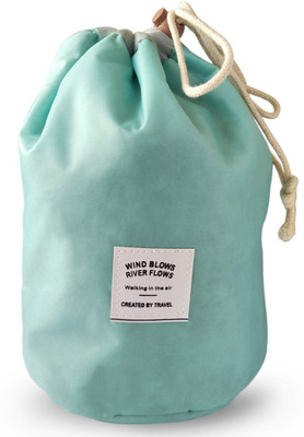 

Mosh Aqua Light Blue Cosmetic and Toiletries Travel Duffle Bag Barrel Shaped(Blue)