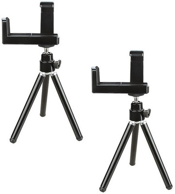 

ReTrack SET OF 2PC Adjustable Mini Mobile Camera Stand Clip Bracket Holder Tripod(Black, Supports Up to 500 g)