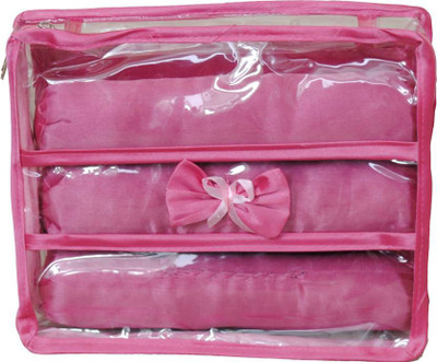 

Aadhya Designer Triple Roll Churi/Bangle Storage kit na Vanity Box(Pink)