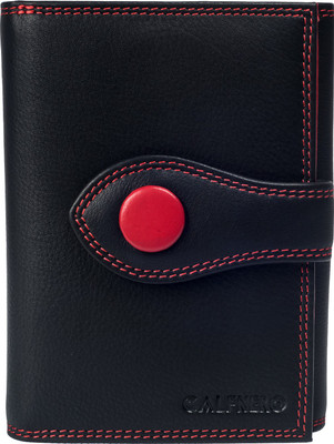 

Calfnero Women Black Genuine Leather Wallet(8 Card Slots)