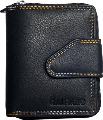 

Calfnero Women Casual Black Genuine Leather Wallet(10 Card Slots)