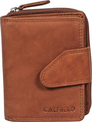 

Calfnero Women Casual Brown Genuine Leather Wallet(15 Card Slots)