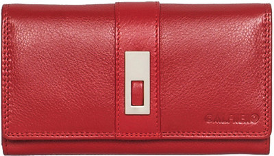 

Calfnero Women Red Genuine Leather Wallet(8 Card Slots)