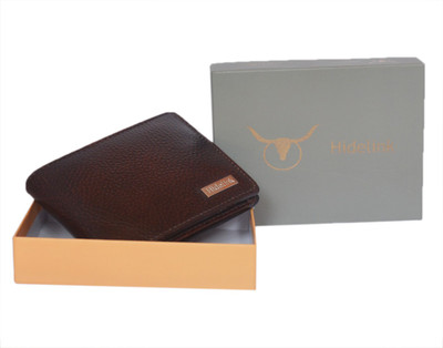 

Hidelink Men Brown Genuine Leather Wallet(6 Card Slots)