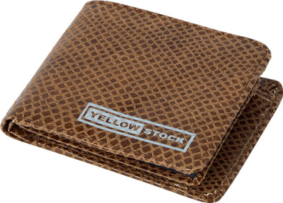 

Yellow Stock Men Khaki Artificial Leather Wallet(7 Card Slots)