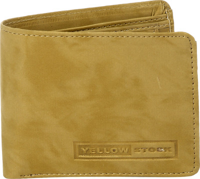 

Yellow Stock Men Beige Artificial Leather Wallet(7 Card Slots)
