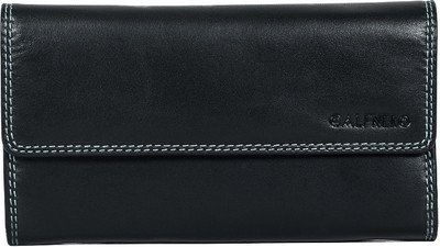 

Calfnero Women Casual Black Genuine Leather Wallet(12 Card Slots)