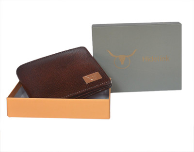 

Hidelink Men Brown Genuine Leather Wallet(6 Card Slots)