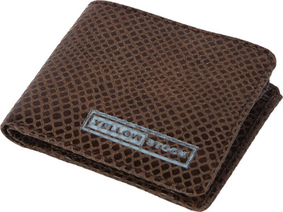 

Yellow Stock Men Brown Artificial Leather Wallet(7 Card Slots)