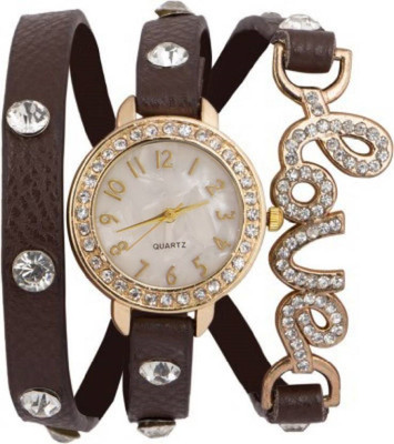 

KNACK KN789Ck12 diamond sttuded on brown leather belt lovely watch - for girls Watch - For Women