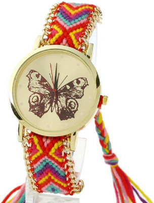 

Knack KC143K09CN Beatiful butterfly dial and soft multi-color febric belt watche - for Girls Watch - For Girls