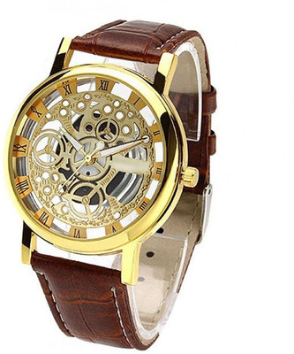 

MF Brown Transparent Gold Dial Fast Selling Kids And Men Watch - For Boys
