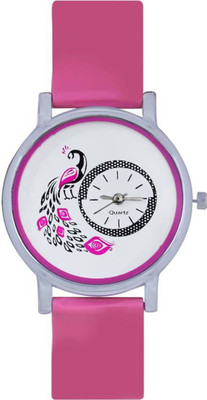 

FabSale Pink Stylish Designer Peacock Print Dial Women Watch Watch - For Girls