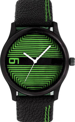 

FabSale 3D Printed Modish Green Dial Original Leather Strap Analog Watch - For Men & Women