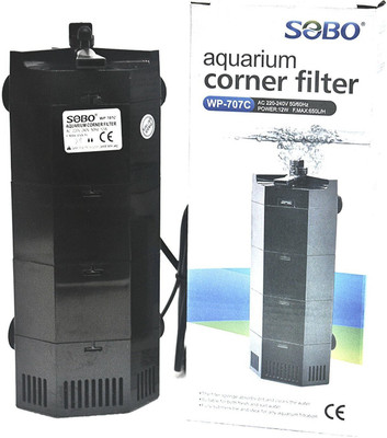 

Foodie Puppies Sobo WP-707C - Max Flow: 650L/H-Power: 12W Corner Aquarium Filter(Mechanical Filtration for Salt Water and Fresh Water)