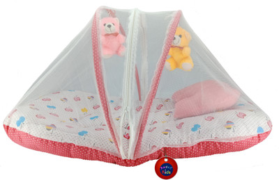 

Aayat Kids International Skin Friendly Super Premium Pink Apple with Hanging Toys 05 Baby Bed Attractive(Fabric, Multicolor)