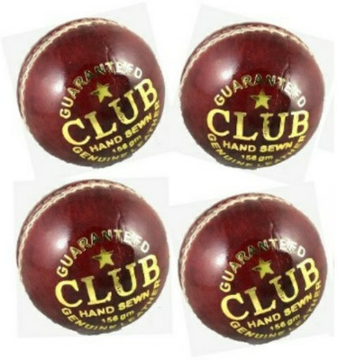 

br sports club Cricket Leather Ball - Size: 5(Pack of 4, Red)