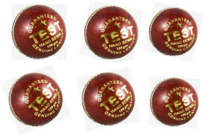 br sports Test Cricket Leather Ball - Size: 5(Pack of 6, Red)