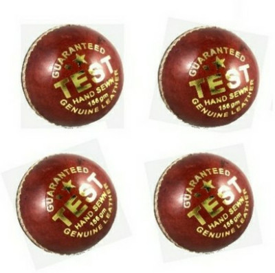 

br sports Test Cricket Leather Ball - Size: 5(Pack of 4, Red)