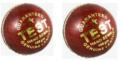 

br sports test Cricket Leather Ball - Size: 5(Pack of 2, Red)