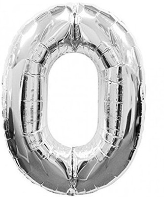 

AMFIN Solid 0 (Zero) Number Foil Toy Balloon 28" Inch Balloon(Silver, Pack of 1)