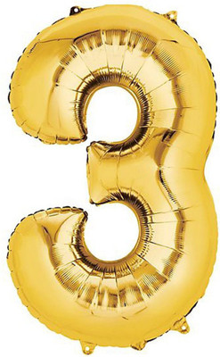 

AMFIN Solid 17" Inch Number 3 Foil Balloons , Kids Party Supplies , Theme Birthday Party , Foil Balloons , Birthday Balloon Balloon(Gold, Pack of 1)