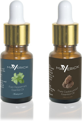 

Maverick Pure Cedarwood & Pepper mint essential oil Double pack with dropper(10 ml)