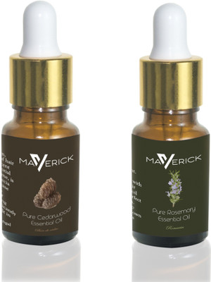 

Maverick Pure Rosemary & Cedar wood essential oil Double pack with dropper(10 ml)