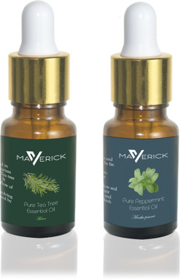 

Maverick Pure Peppermint & Tea Tree essential oil Double pack with dropper(10 ml)