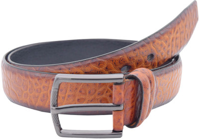 

Baluchi Men Formal Black Artificial Leather Belt, Tan