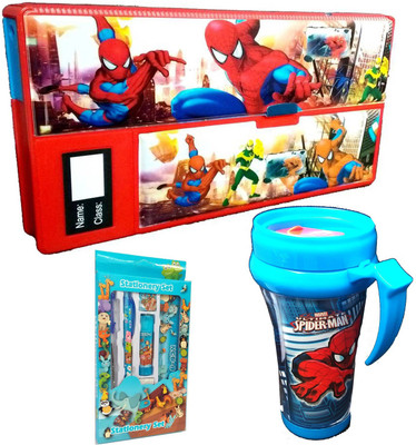 

TECHNOCHITRA Super Spider Theme Birthday Gift Set Combo with Jumbo Pencil Box,Spider Print Sipper and Complete Stationery Set(Set of 3)