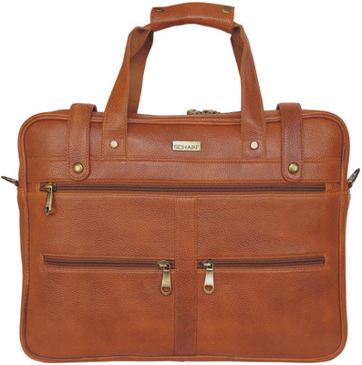 

SCHARF Nik Tomas - No Holds Bagged 17" Laptop - Macbook Shoulder Messenger Bag Medium Briefcase - For Men & Women(Tan)