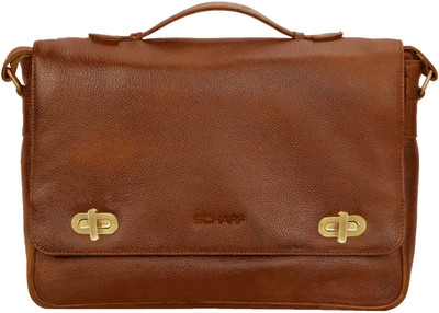 

SCHARF Jax Hunter - A Business Uniform 15.6" Laptop - Macbook Shoulder Messenger Bag Medium Briefcase - For Men & Women(Tan)