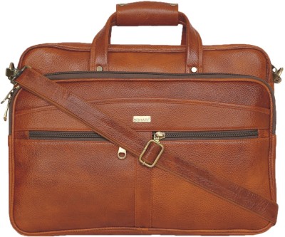 

SCHARF Enzo Buster - Voyagers Vows 15.6" Laptop - Macbook Shoulder Traveller Bag Medium Briefcase - For Men & Women(Tan)