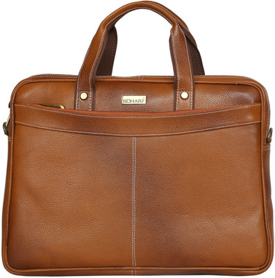 

SCHARF Hilton Ted - Truth of Incorportion 15.6" Laptop - Macbook Shoulder Messenger Bag Medium Briefcase - For Men & Women(Tan)