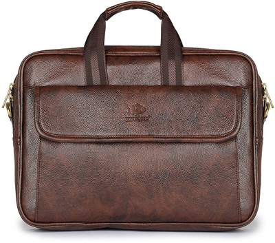 The Clownfish Ríoga laptop briefcase Medium Briefcase - For Men & Women(Brown)