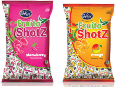 

Oshon FruitofizShotz Strawberry & FruitofizShotz Mango Pouch Combo (Pack of 2) Cream Candy Candy(Pack of 2)